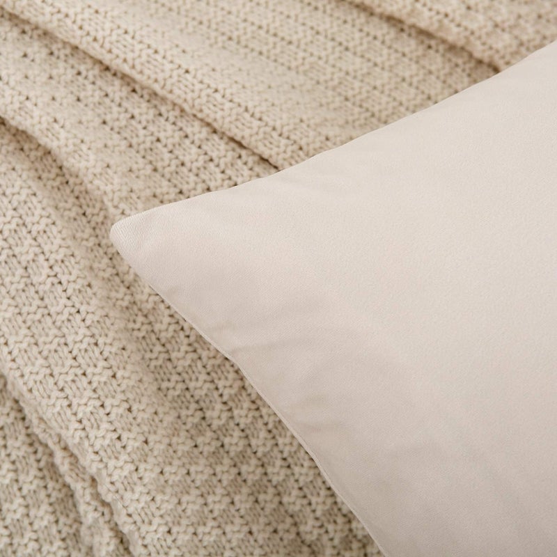 RainRoad Velvet Decorative Throw Pillow Covers Cushion Cover Pillow Case for Sofa Couch Bed Chair,Soft Square Cream Throw Pillows 18x18 Inch,Set of 2 - Image 4